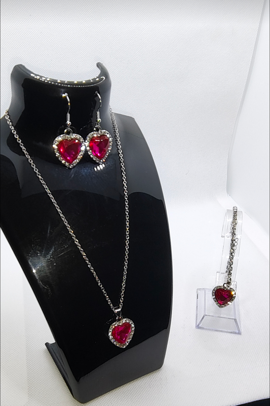 Fashionable Fuchsia 4 piece jewelry set.