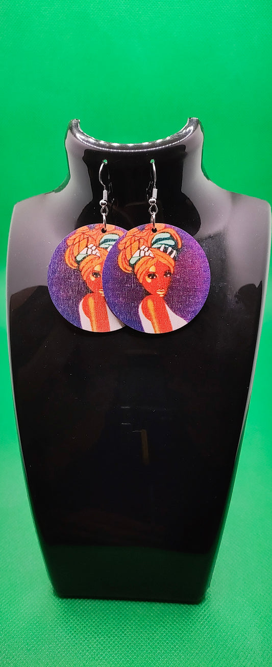 Africa inspired wooden earrings